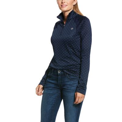 Baselayer Damskie Ariat Sunstopper 2.0 1/4 Zip Baselayer Granatowe | PL-245962