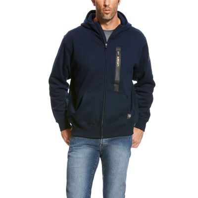 BluzyZKapturem Męskie Ariat Rebar Workman Full Zip Granatowe | PL-123824