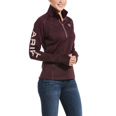 Bluzy Damskie Ariat Tek Team 1/2 Zip Ciemny Bordowe | PL-701817