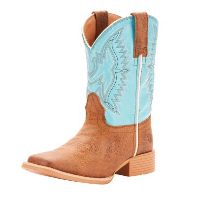 Buty Kowbojki Dziecięce Ariat Bristo Brązowe Niebieskie | PL-591946