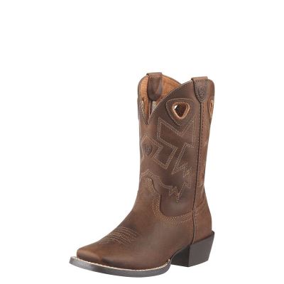 Buty Kowbojki Dziecięce Ariat Charger Brązowe | PL-396496