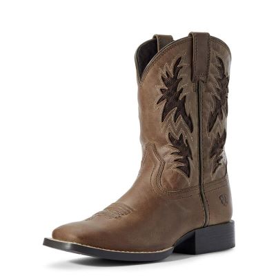 Buty Kowbojki Dziecięce Ariat Cowboy VentTEK Brązowe | PL-377072