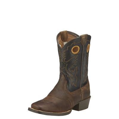 Buty Kowbojki Dziecięce Ariat Heritage Roughstock Brązowe | PL-519613