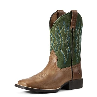 Buty Kowbojki Dziecięce Ariat Pace Setter Brązowe Turkusowe | PL-294064