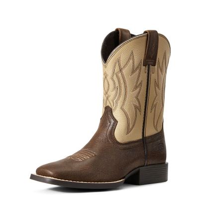 Buty Kowbojki Dziecięce Ariat Pace Setter Brązowe Beżowe | PL-396054