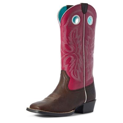 Buty Kowbojki Dziecięce Ariat Whippersnapper Brązowe Różowe | PL-891643