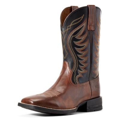 Buty Kowbojki Męskie Ariat Amos Czerwone Brązowe Czarne | PL-736334