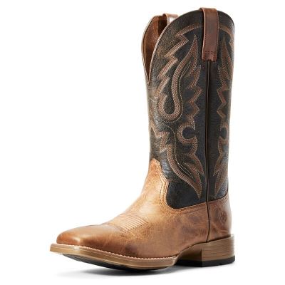 Buty Kowbojki Męskie Ariat Barton Ultra Brązowe Czarne | PL-246984