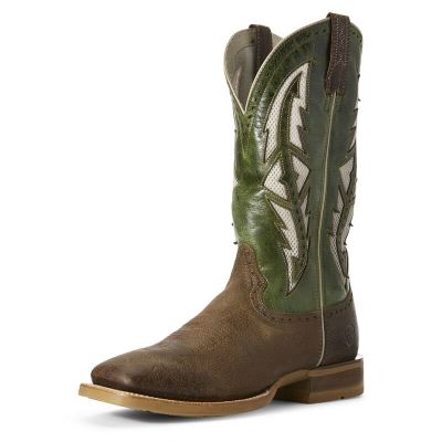 Buty Kowbojki Męskie Ariat Cowhand VentTEK Brązowe Zielone | PL-573961