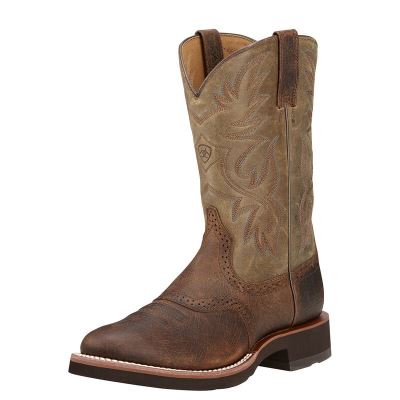 Buty Kowbojki Męskie Ariat Heritage Crepe Brązowe Oliwkowe | PL-003423