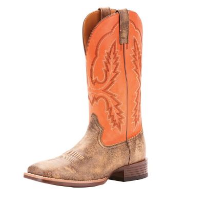 Buty Kowbojki Męskie Ariat Pecos Brązowe Pomarańczowe | PL-218024