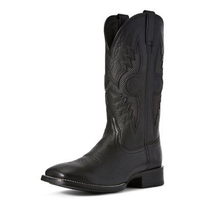 Buty Kowbojki Męskie Ariat Solado VentTEK Czarne | PL-543926