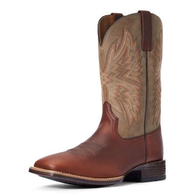 Buty Kowbojki Męskie Ariat Valor Ultra Brązowe Oliwkowe | PL-447033