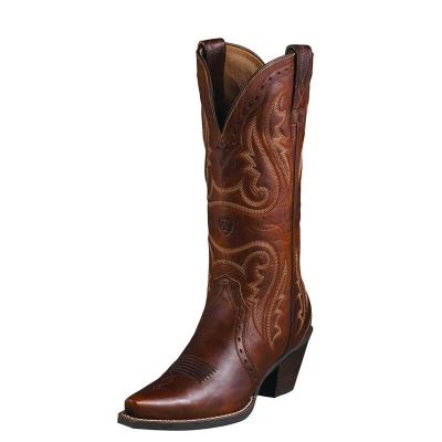 Buty Zachodnie Damskie Ariat Heritage Western X Metalowym Bordowe | PL-960844