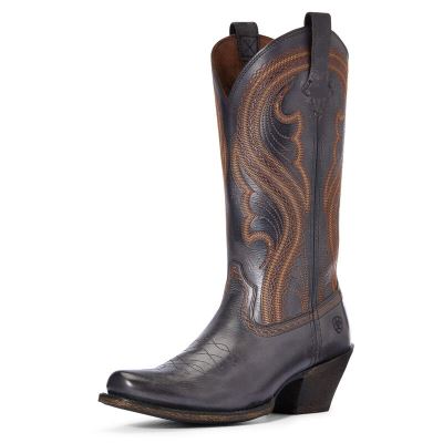 Buty Zachodnie Damskie Ariat Lively Czarne Brązowe | PL-122077