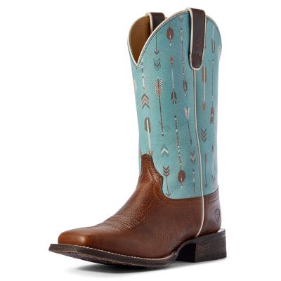 Buty Kowbojki Damskie Ariat Circuit Savanna Brązowe Zielone | PL-483064