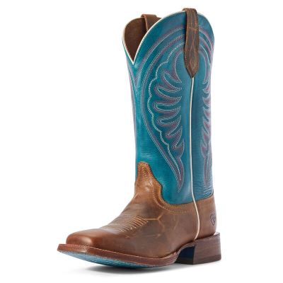 Buty Kowbojki Damskie Ariat Circuit Shiloh Brązowe Zielone | PL-648797