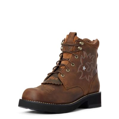 Buty Kowbojki Damskie Ariat Probaby Lacer Boots Brązowe | PL-401001