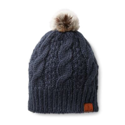 Czapki Beanie Damskie Ariat Cable Beanie Granatowe | PL-182854