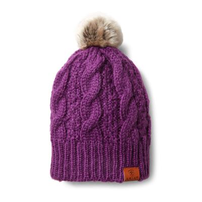 Czapki Beanie Damskie Ariat Cable Beanie Ciemny Fioletowe | PL-480291