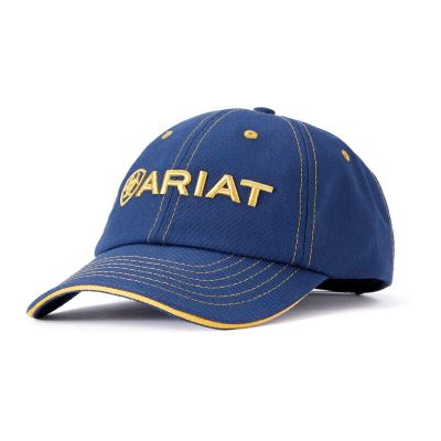 Czapki Damskie Ariat Team II Caps Niebieskie Żółte | PL-307139