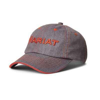 Czapki Męskie Ariat Team II Caps Szare Czerwone | PL-253815