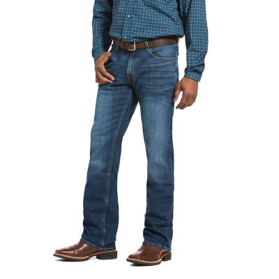 Jeansy Męskie Ariat M4 Legacy Stretch Niebieskie | PL-523899