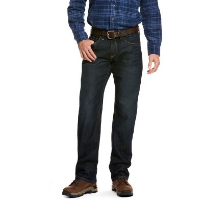 Jeansy Męskie Ariat Rebar M5 Slim DuraStretch Modne Stackable Straight Leg Niebieskie | PL-547579