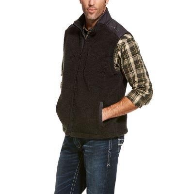 Kamizelki Męskie Ariat El Capitan Pile Fleece Full Zip Kawa | PL-432620