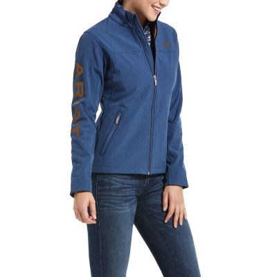 Kurtka Damskie Ariat New Team Softshell Jackets Ciemny Niebieskie | PL-250645