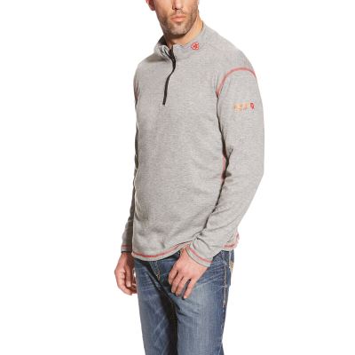 Kurtka Męskie Ariat FR Polartec 1/4 Zip Top Głęboka Szare | PL-277583