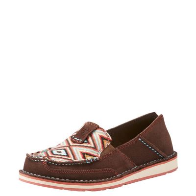 Loafersy Damskie Ariat Cruiser Kawa Białe | PL-159762