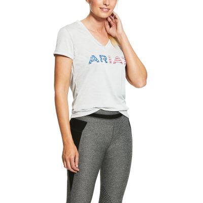 Najfatalniejszy Damskie Ariat Laguna Logo Top Głęboka Szare | PL-187857