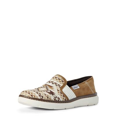 Slip On Damskie Ariat Ryder Brązowe Białe | PL-415952