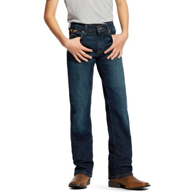 Spodnie Dziecięce Ariat B5 Slim Stretch Legacy Stackable Straight Leg Jean Ciemny Niebieskie | PL-312546