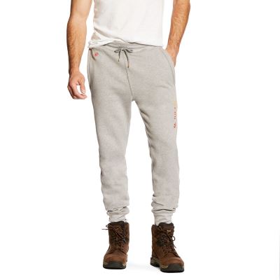 Spodnie Męskie Ariat FR Robocze Sweatpants Szare | PL-041559