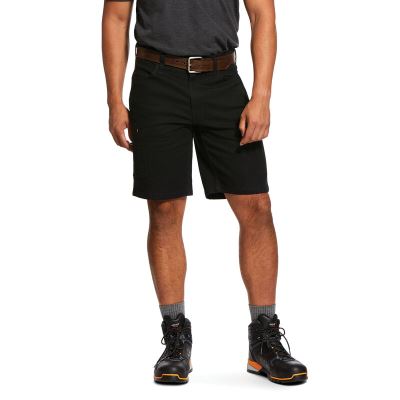 Szorty Męskie Ariat Rebar DuraStretch Made Tough Krótkie Czarne | PL-399966