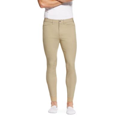 Rajstopy Męskie Ariat Tri Factor Grip Knee Patch Breech Brązowe | PL-161253