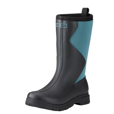 Kalosze Damskie Ariat Springfield Rubber Boots Czarne Niebieskie | PL-979633