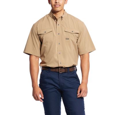 Koszula Robocza Męskie Ariat Rebar Made Tough VentTEK DuraStretch Khaki | PL-339156