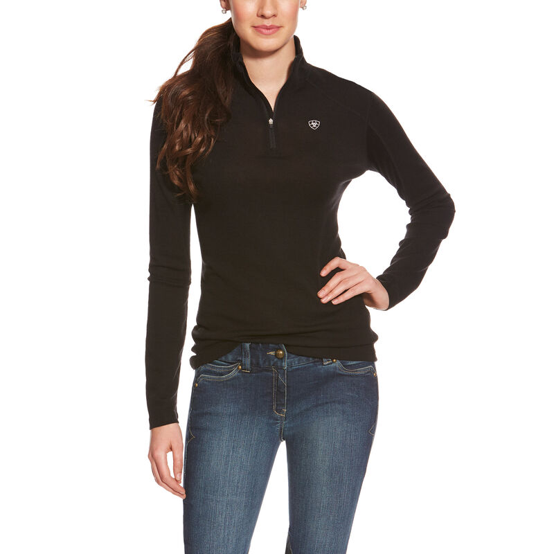 Baselayer Damskie Ariat Cadence Wool 1/4 Zip Baselayer Czarne | PL-537816