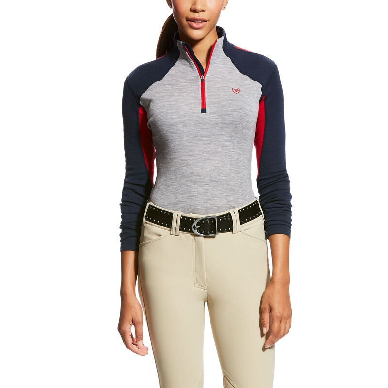 Baselayer Damskie Ariat Cadence Wool 1/4 Zip Baselayer Granatowe | PL-728607