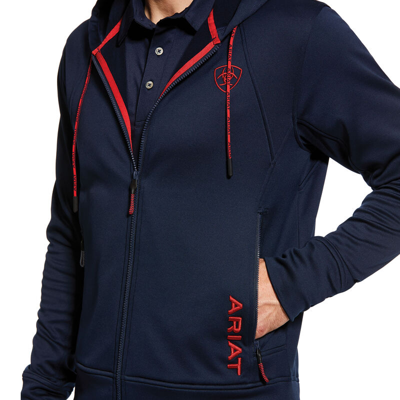 BluzyZKapturem Męskie Ariat Keats Full Zip Granatowe | PL-782741