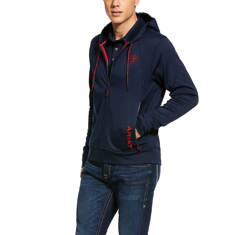 BluzyZKapturem Męskie Ariat Keats Full Zip Granatowe | PL-782741