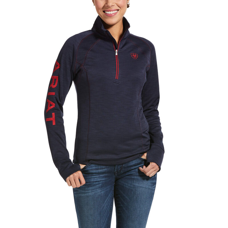 Bluzy Damskie Ariat Tek Team 1/2 Zip Granatowe Ciemny | PL-542592