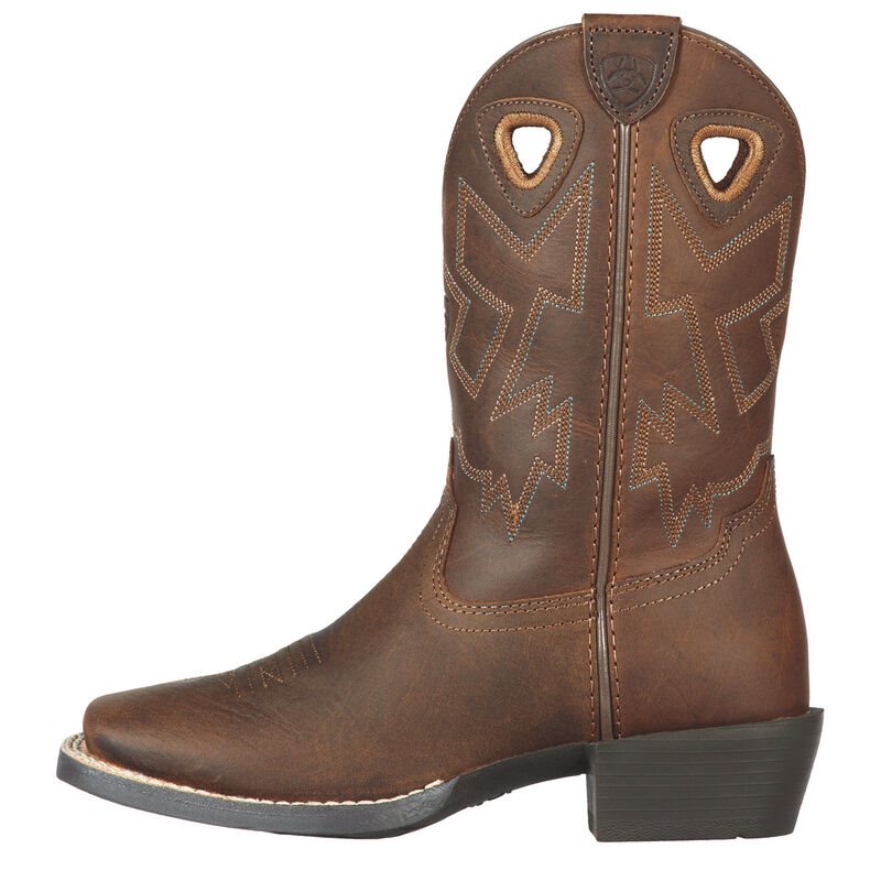 Buty Kowbojki Dziecięce Ariat Charger Brązowe | PL-396496