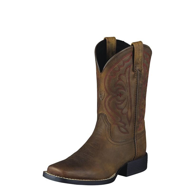 Buty Kowbojki Dziecięce Ariat Quickdraw Brązowe | PL-446460