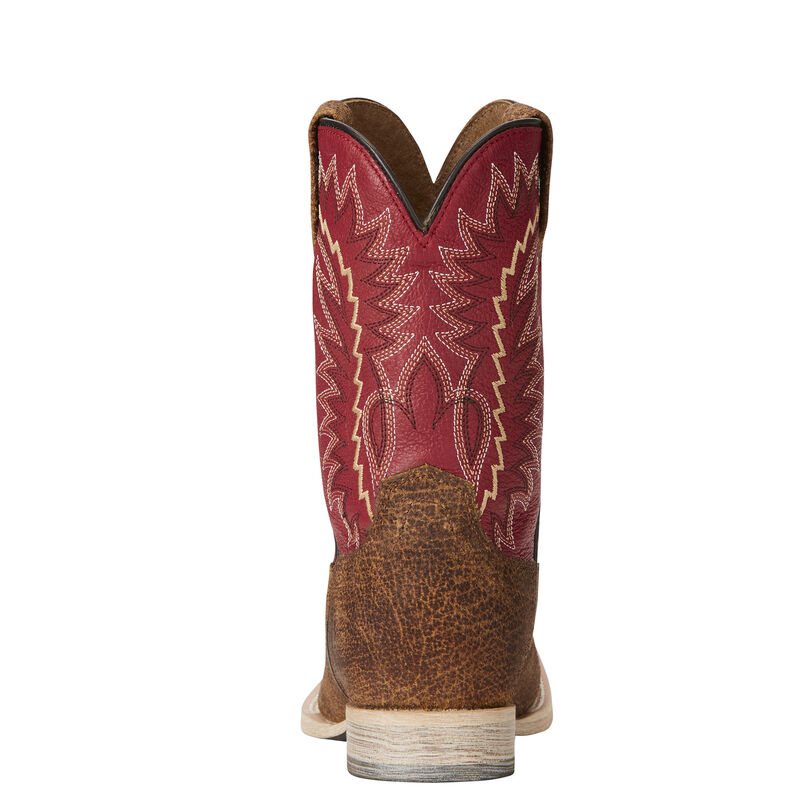 Buty Kowbojki Dziecięce Ariat Relentless Elite Brązowe Czerwone | PL-879479