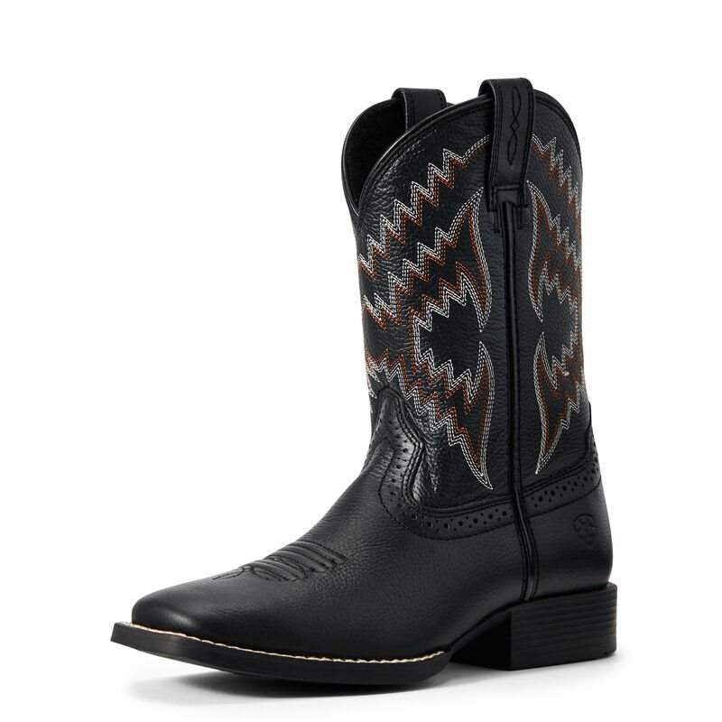 Buty Kowbojki Dziecięce Ariat Tycoon Czarne | PL-392466