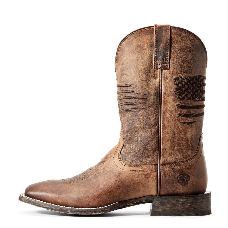 Buty Kowbojki Męskie Ariat Circuit Patriot Brązowe | PL-576260